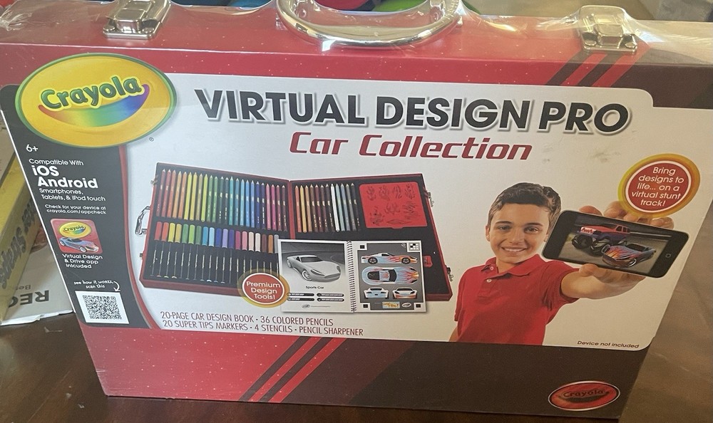 Crayola Virtual Design Pro-Cars Set, New, Free Shipping 04-1922 Travel Kit Kids