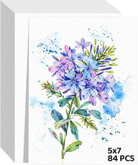 84 Sheets Watercolor Paper 5X7, 110Lb/230Gsm Cold Press Watercolor Paper Bulk, C