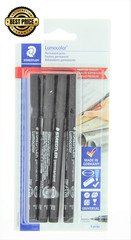 Staedtler Lumocolor Permanent Pen 318-9 Fine 0.6mm 1 Count (Pack of 4), Black