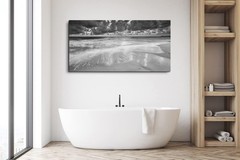 Black and White Ocean Sea Beach Wall Art-Landscape Canvas Artwork Print Frame…