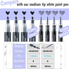 Paint Pen, 8 Pack 0.7Mm Water Based – Extra Fine Point Black Marking Pen for Met
