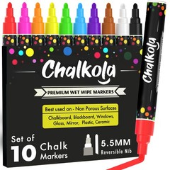 Chalkola Chalk Markers for Chalkboard, Blackboard, Window, Bistro, Car Glass, Bo