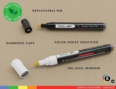 20 Black And White Acrylic Paint Markers Paint Pens Set (3mm MEDIUM)