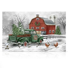 Briarwood Lane Canvas Art 24×16 Christmas on the Farm For Christmas Large