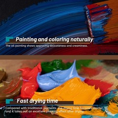 Oil Paint, 20 Bright Oil Colors with High Saturation, 50ml Large Capacity Tub…