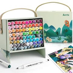 Arrtx ALP Alcohol Art Marker Set, 80 Colors, Dual Tip, Permanent Artist Alcohol-