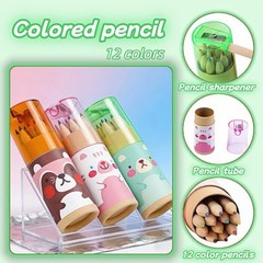 Mini Colored Pencils Set of 36 (3 Tubes x 12 Colors) – Portable Art Kit with