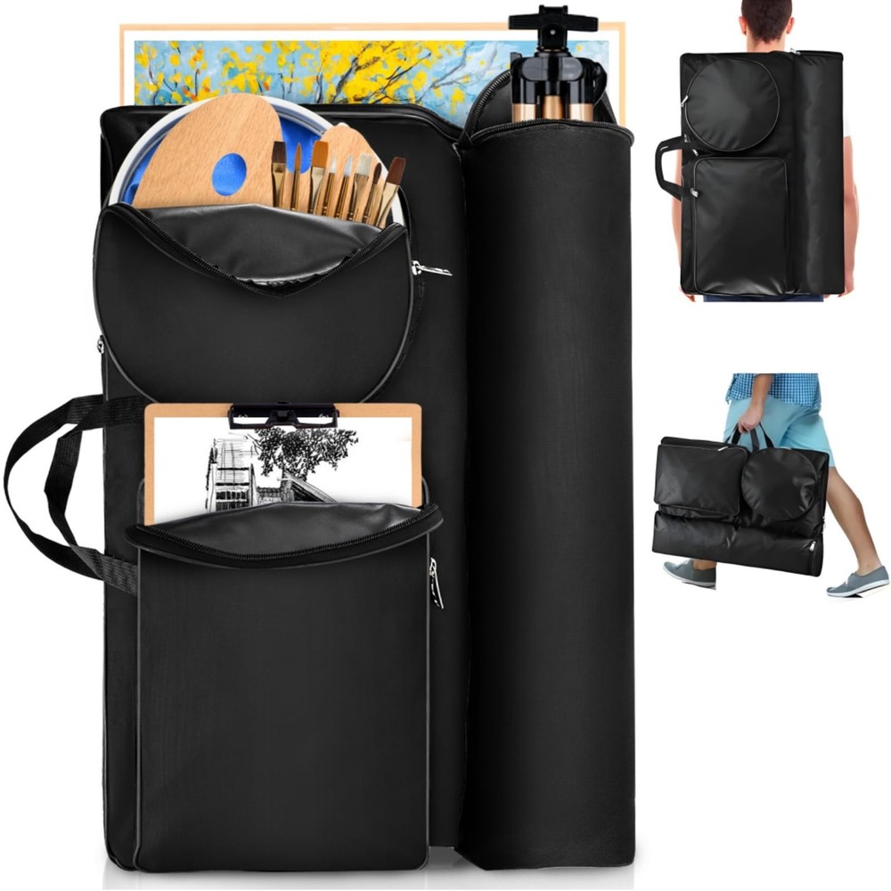 Acshio Art Portfolio Backpack, Large 24”L x 18”W x 18”W, Black