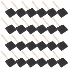 24Pcs Reusable Black Foam Paint Brushes Wood Handle for Preschool Art and Crafts