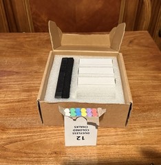 NEW 48pc Amazon Basic Dustless Chalk W/ Eraser Assorted Colors 24 White 24 Color