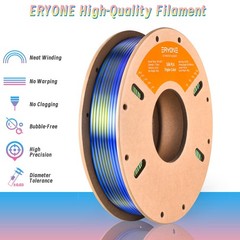 ERYONE Silk Tri Color PLA Filament 250g, 250g Red Yellow Blue