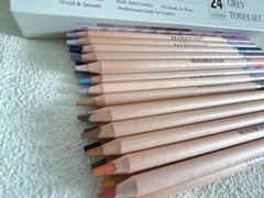 24 PCS Soft Pastel Pencils Grey Tone Drawing Set Professional Art Supplies