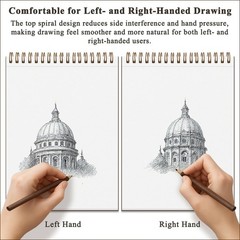Versatile 9″ x 12″ Drawing Sketchbook – Top Spiral Bound, 100 Sheet Capacity