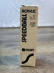 Speedball Hunt Titanium White 6640 Artist Oil Color Paint Tube 2 Oz Vtg New