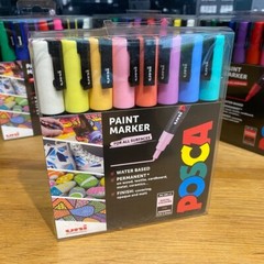 🟢 Uni Posca Paint Markers Pens Art Fine Tip Pastel Colours PC-3M (Set of 8)