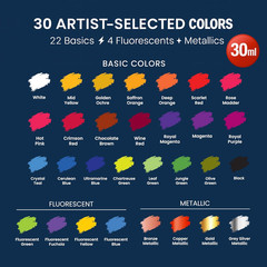 Airbrush Paint, 30 Water-Based, Quick-Drying Colors for Artists & Beginners, Ide