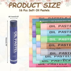 Soft Oil Pastels, Oil Pastel Crayons Blendable(Deep Blue, Pack of 16)