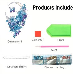 Hanging Diamond Art Kits for Adults Pendant Moon, Special Shaped Crystal DIY