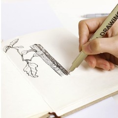 12 PCS Black Micro Pen Set Fineliner Drawing Art Ink Sketch Technical Line