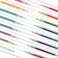 Grabie Capped Glitter 1 Count (Pack of 1), 18 Colors Gel Pens