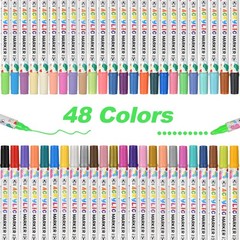48 Colors Acrylic Paint Pens, Dual Tip Acrylic Paint Markers for Paper, Wood,…