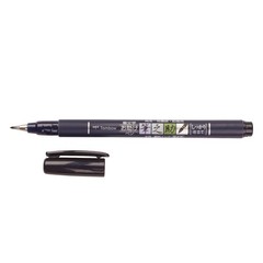Tombow 82038 Fudenosuke Brush Pen, Soft and Hard 1 Count (Pack of 5), Black