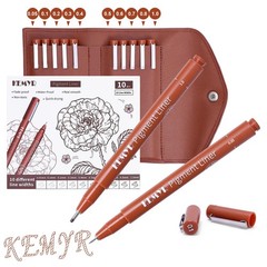 10 Micro Fine liner Drawing Art Pens Calligraphy Pens: 0.05mm-1.0mm Size Art …