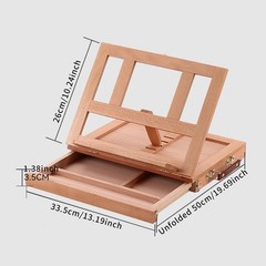 Wooden Table Easel Box W/ Storage Drawer Portable Artist Easel Painting Supplies