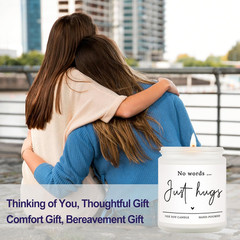 Lavender Scented Sympathy Candle No Words Just Hugs White