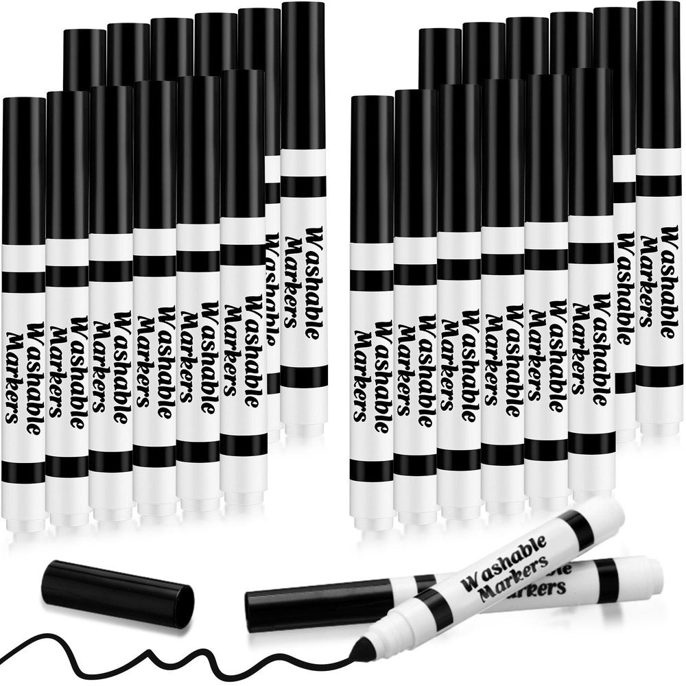24 Pcs Washable Markers Bulk Broad Line Markers Coloring Conical Tip Large pe…