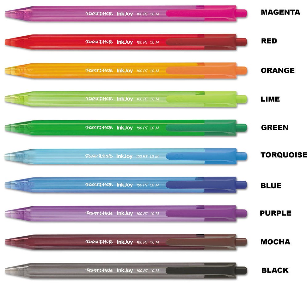 Paper Mate InkJoy Retractable Ballpoint Pen 1.0 mm Medium 2-Pack, 70c each pen