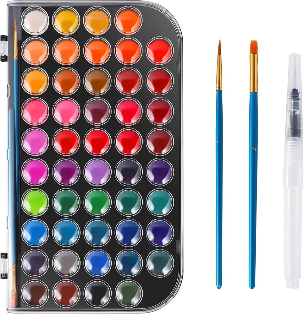 Watercolor Paint, 48 Colors Washable 1 Count (Pack of 1), 48 watercolor