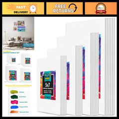 24-Pack Premium Canvas Boards for Painting – 5×7, 8×10, 9×12, 11×14 – 100% Cotto