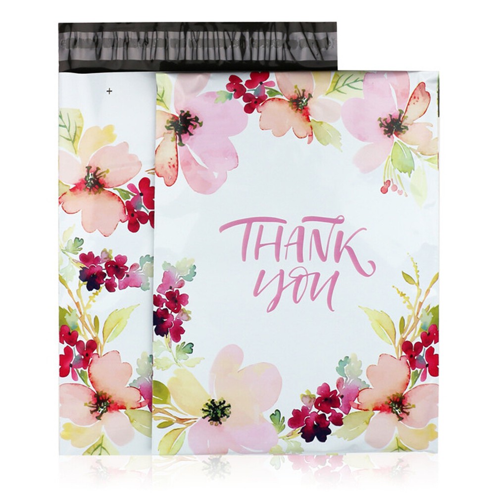 100 pcs Floral Flowers Pattern Self Seal Poly Mailers Envelopes Bags 10″ X 13″