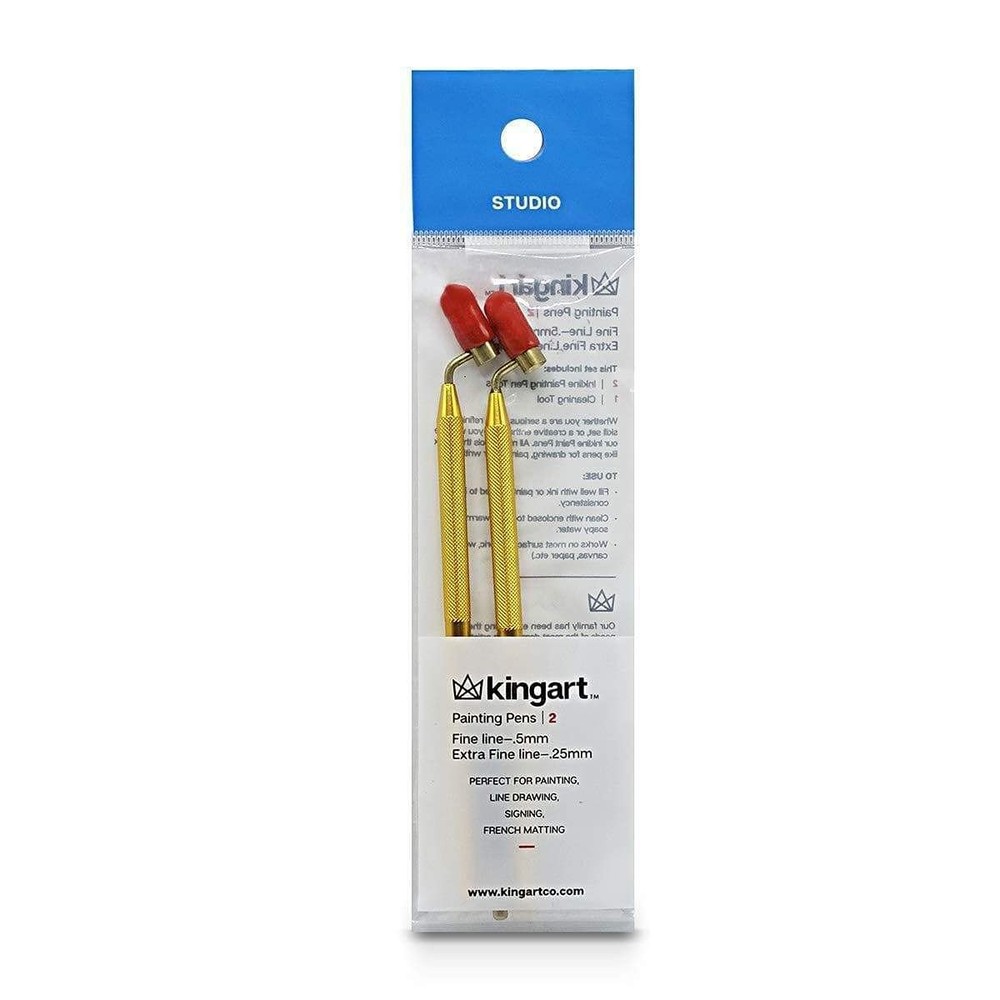 KINGART Fine Line Painting Pen Set of 2 Sizes,Acrylic Paint