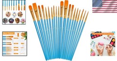 Versatile Artist Paintbrush Set: 20 Brushes for Oil, Acrylic, and Watercolor