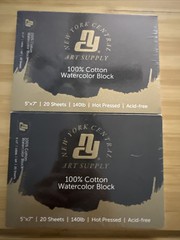 New York Central Watercolor Block 140 lb Hot Press 5×7 inch 20 Sheets Sealed X2