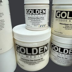 10pc Lot Set Golden Gesso Grounds Mediums Acrylic Glaze Gel Interference Fluid