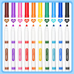 160 Count Washable Markers Bulk, 10 Assorted Colors, Conical Tip with Fine & Bro