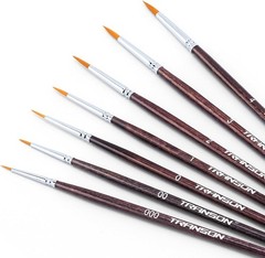 7-Piece Detail Paint Brush Set for Acrylic, Gouache & Oil – Ergonomic Design