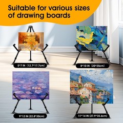 AROIC 3 Pack 14” Tabletop Easels, Black Steel Table Top 2.5 inches,