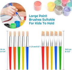 Anezus 30 Kids Paint Brushes Set with Jumbo Round 6 1/4inch, Multicolors