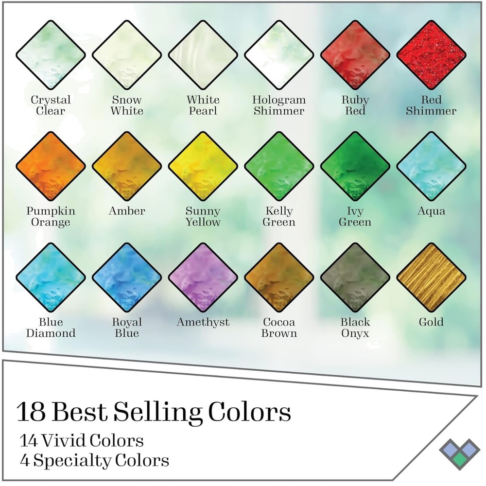 Stained Glass Effect Paint, Non-Toxic, 18 Bottles