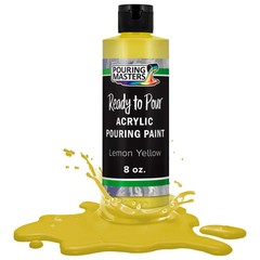 Pouring Masters Lemon Yellow 8-Ounce Bottle of Water-Based Acrylic Pouring Paint