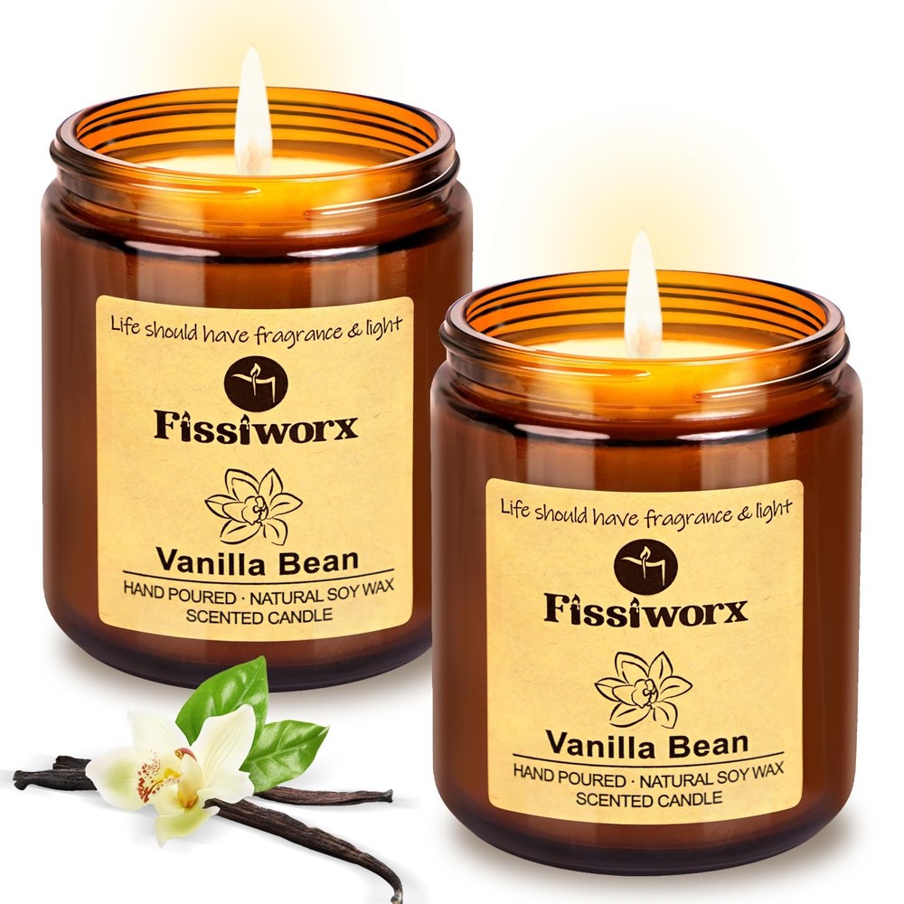 Fissiworx Vanilla Scented 3.5 inches (W) x 4.3 (H), scented candle