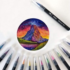 Ohuhu 24 Colors Watercolor Brush Pens W/A Watercolor Brush Pens, Drawing Marker
