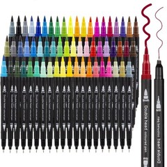 61 PCS Double Tip Brush Pen Art Markers Set for Kids Adults Multicolor