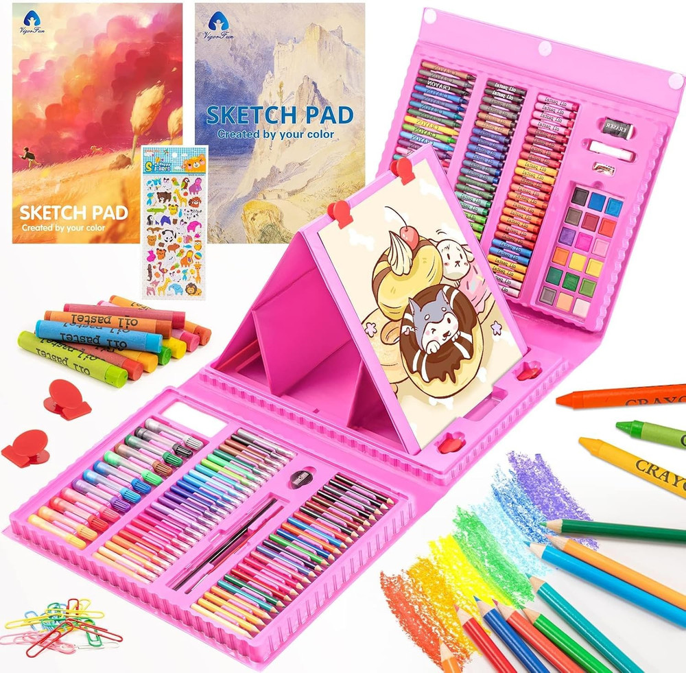 Vigorfun Art Supplies, 240-Piece Drawing Art Kit, Gifts for Kids Girls Boys Teen