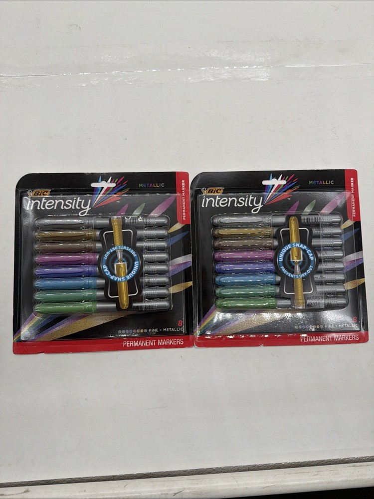 2 Pack BIC Intensity Metallic Permanent 1 Count (Pack of 8), Assorted Colors