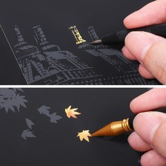 14 PCS Scratch Art Tools Dual Tip Coloring Stylus Paper Kit Adults Painting